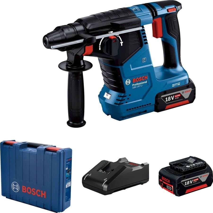 фото Перфоратор Bosch GBH 187-LI патрон: SDS-plus уд:2.4Дж аккум. (кейс в комплекте)