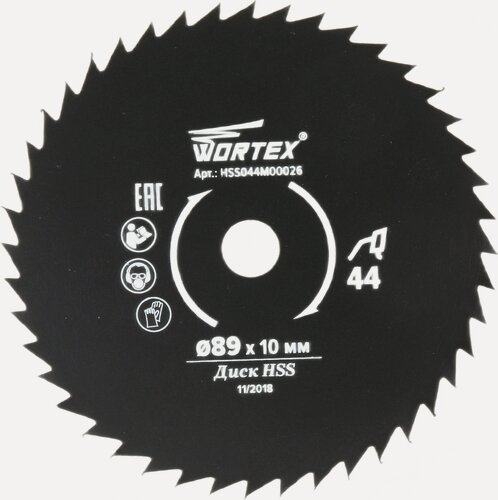 Изображение товара Диск пильный по металлу 89x10 мм WORTEX 44 зубьев (HSS044M00026)