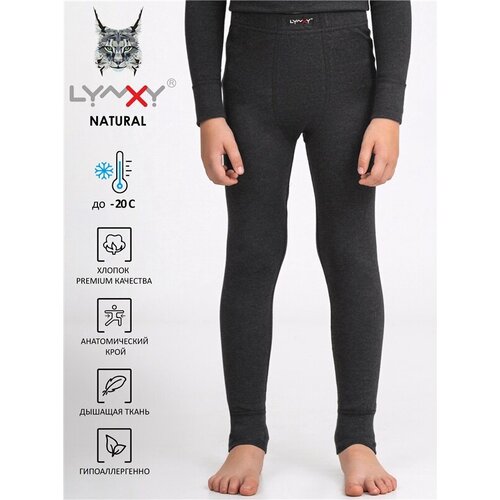 Кальсоны зимние хлопок термобелье Natural Lynxy 1ПНЛ0752850/372/1/*/*/*/*/*/4 серый 72-140