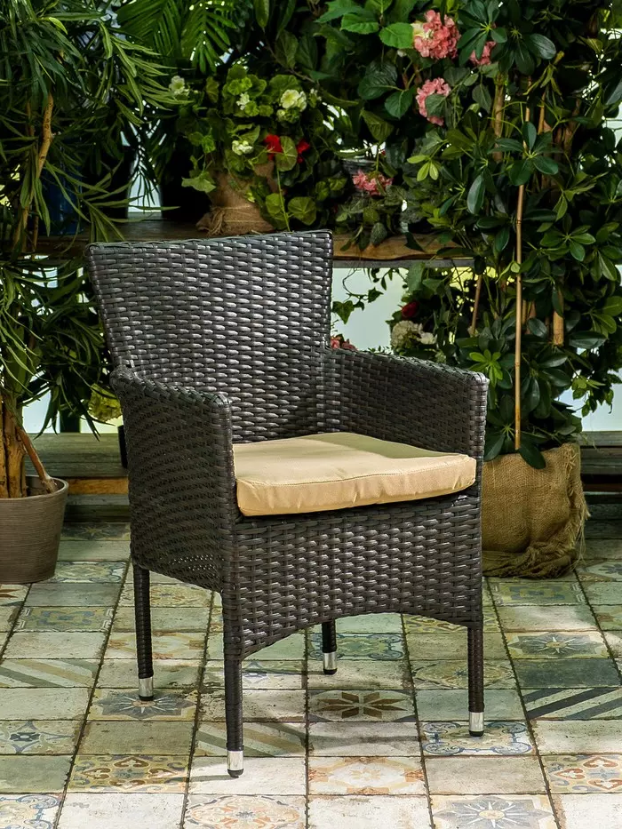 фото Плетеное кресло AROMA темно-коричневое