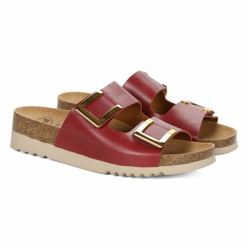 фото Шлепанцы scholl monterey 2 straps, размер 37 eu, бордовый
