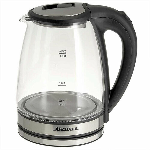 Чайник электрический 18Л 1500ВТ диск стекло LED подсв черннерж аксинья DELTA 268700₽