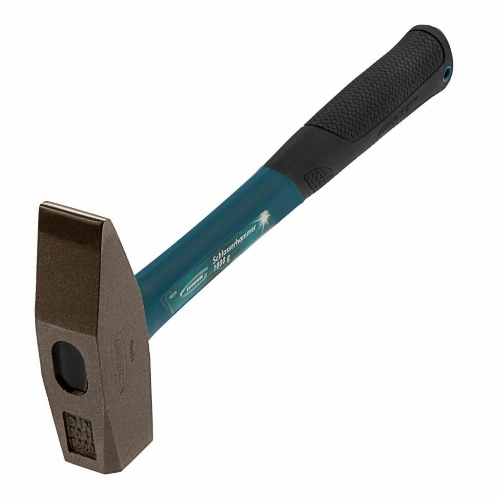 фото Молоток слесарный, 400 г, квадратный боек, фибергласовая обрезиненная рукоятка Gross
