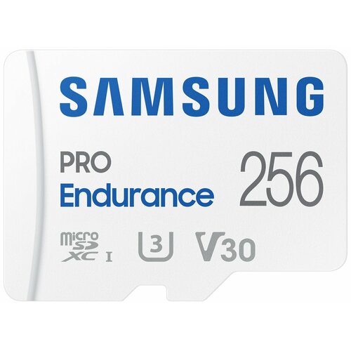 карта памяти samsung microsdxc 128 гб class 10 uhs i r 48 мб с адаптер на sd Карта памяти Samsung PRO Endurance MB-MJ256KA/APC microSDXC/емкость 256 Гб запись/чтение 40МБ/с/100МБ/с