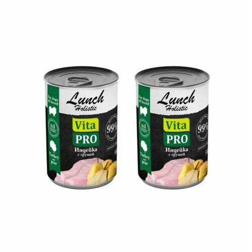 Vita Pro Консервы для собак индейка с грушей, Lunch, 400 г, 2 штуки