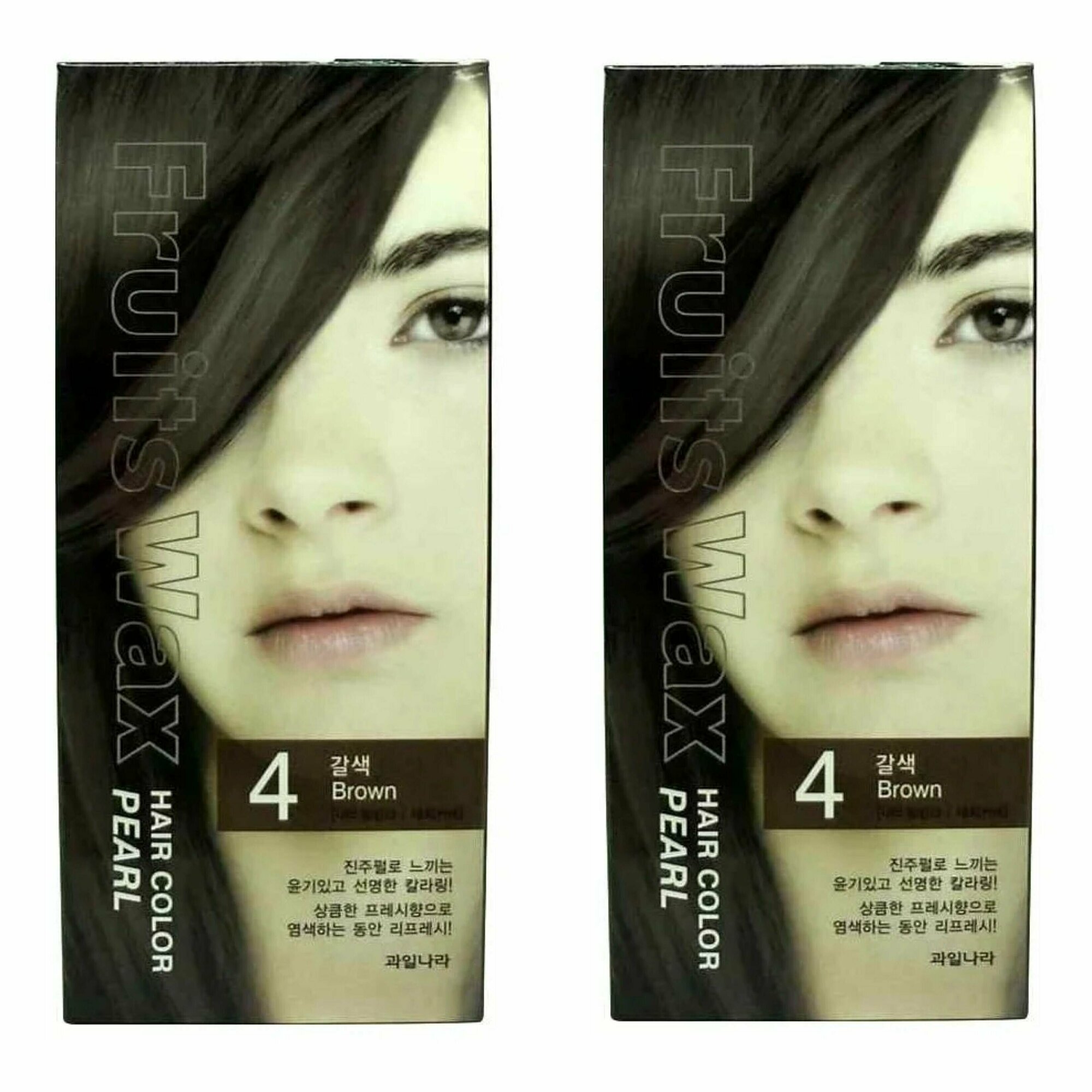 Краска для волос на фруктовой основе Welcos Fruits Wax Pearl Hair Color #04 60 мл*60 г - фото №1