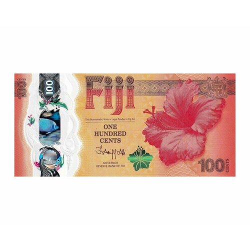 банкнота номиналом 10 долларов 2011 года фиджи Банкнота 100 центов Год дракона. Фиджи 2023 аUNC