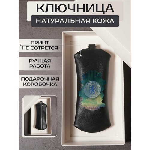 фото Ключница russian handmade, натуральная кожа, черный