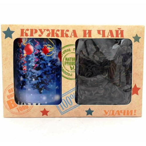 Набор Праздничный кружка и 2 вида чая с новым годом