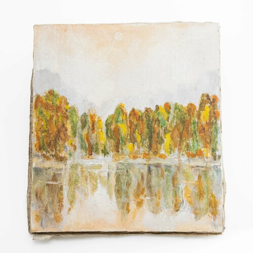 Картина Осень неизвестный художник холст масло деревянный подрамник СССР 10140₽