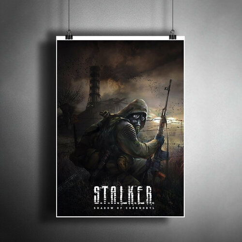 фото Постер плакат для интерьера "компьютерная игра s.t.a.l.k.e.r: тень чернобыля. игра сталкер" / a3 (297 x 420 мм) артпостер
