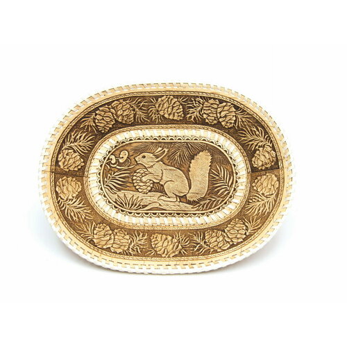 Тарелка из бересты овальная Белочка 650₽