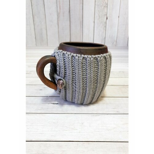 Вязаная кружка с ручкой Арктика