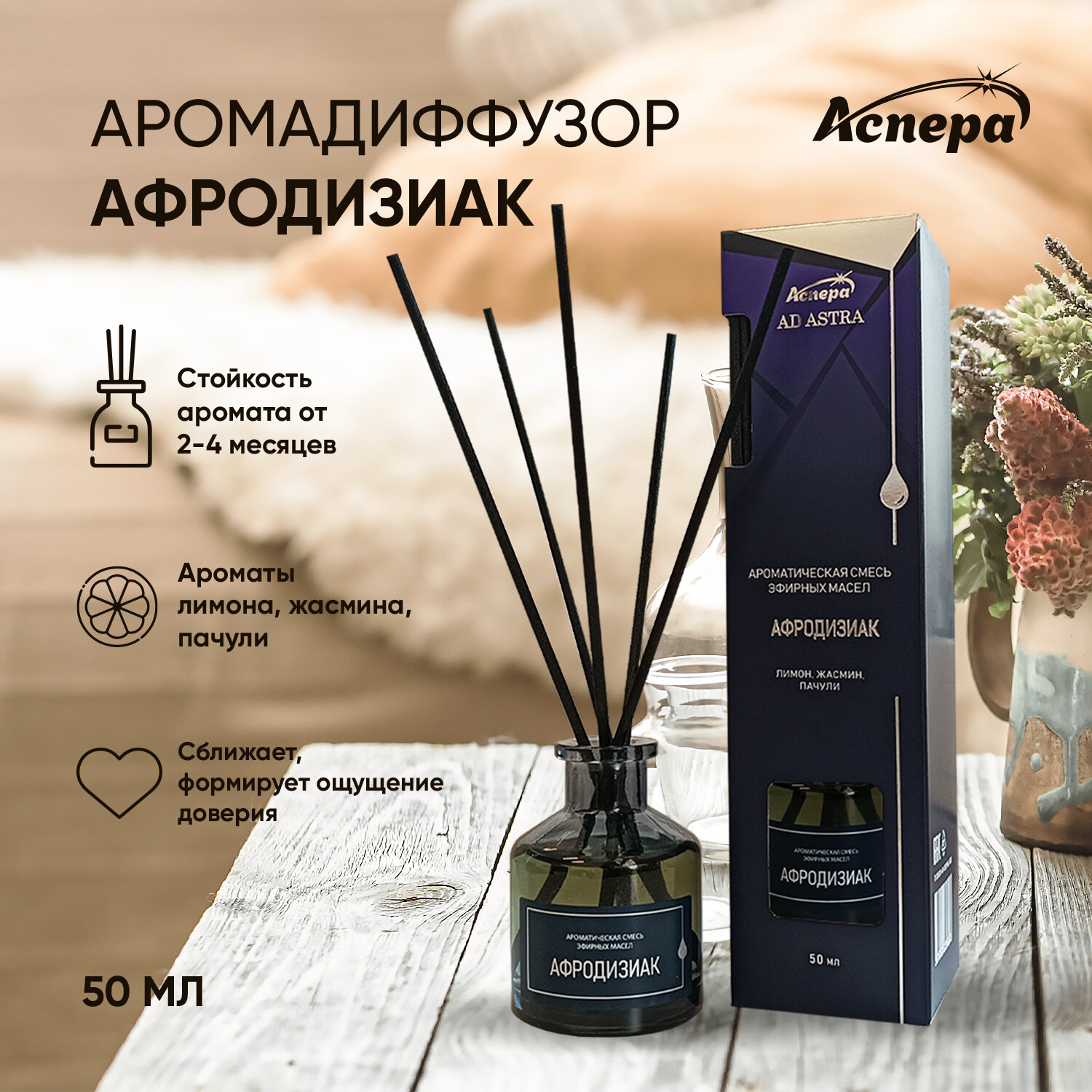 фото Ароматическая смесь эфирных масел "Афродизиак" 50 мл диффузор