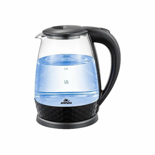 Добрыня DO-1252 чайник электрический дисковый 18л 1800Вт стеклянный черный 134800₽