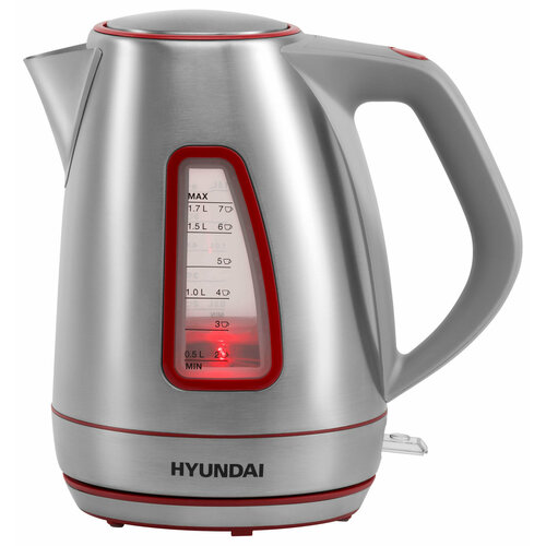 Чайник электрический Hyundai HYK-S3601 17л 2000Вт серебристыйкрасный корпус нержавеющая сталь 218800₽
