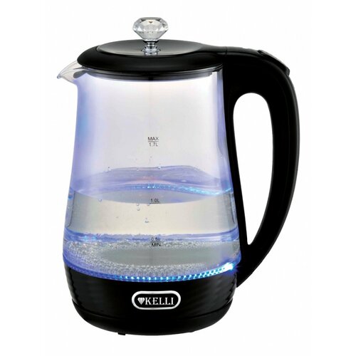Чайник электрический Kelli KL-1404 17 л 2200 Вт стекло черный 180400₽