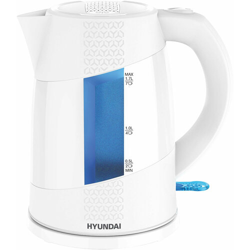 Hyundai Чайник электрический Hyundai HYK-P2407 1.7л. 2200Вт белый/голубой (корпус: пластик)