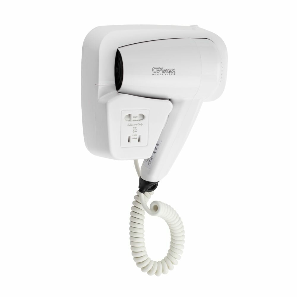 фото Фен для волос в ванную комнату с боковым креплением, с розеткой, 1200W