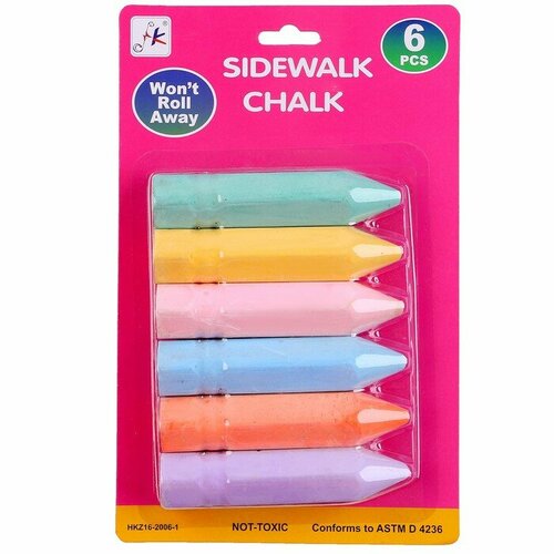 Мелки для рисования Карандаши набор 6 цветов размер 1 шт 25 10 см 514₽