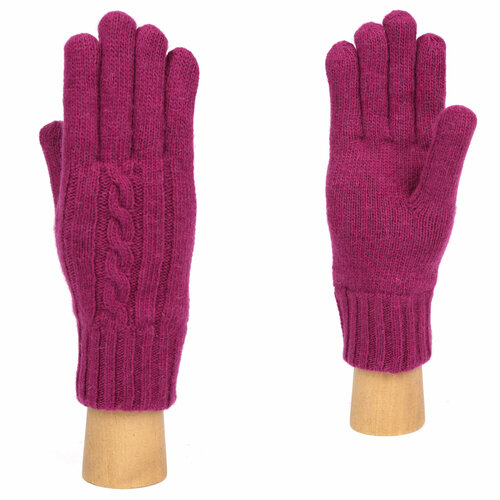фото Перчатки fabretti, демисезон/зима, шерсть, подкладка, утепленные, размер 7, фиолетовый
