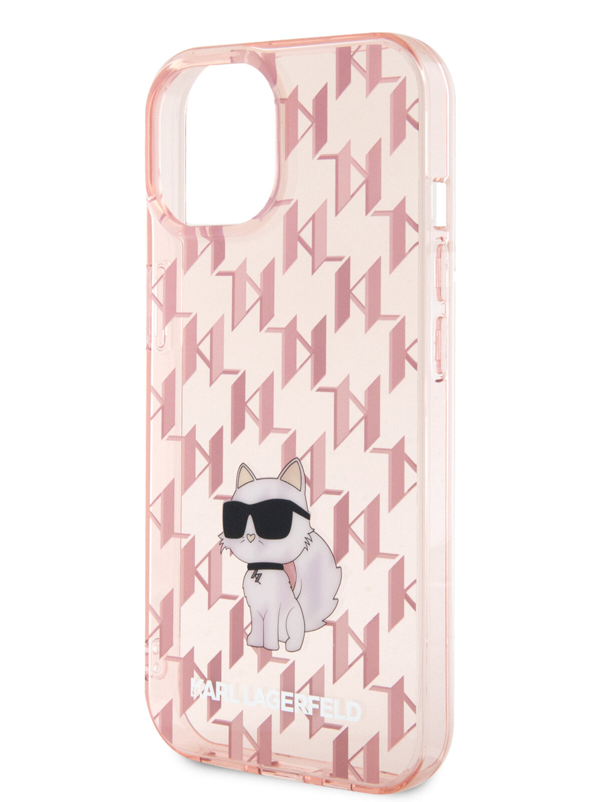 Lagerfeld для iPhone 15 чехол PC/TPU Monogram NFT Choupette Hard Pink