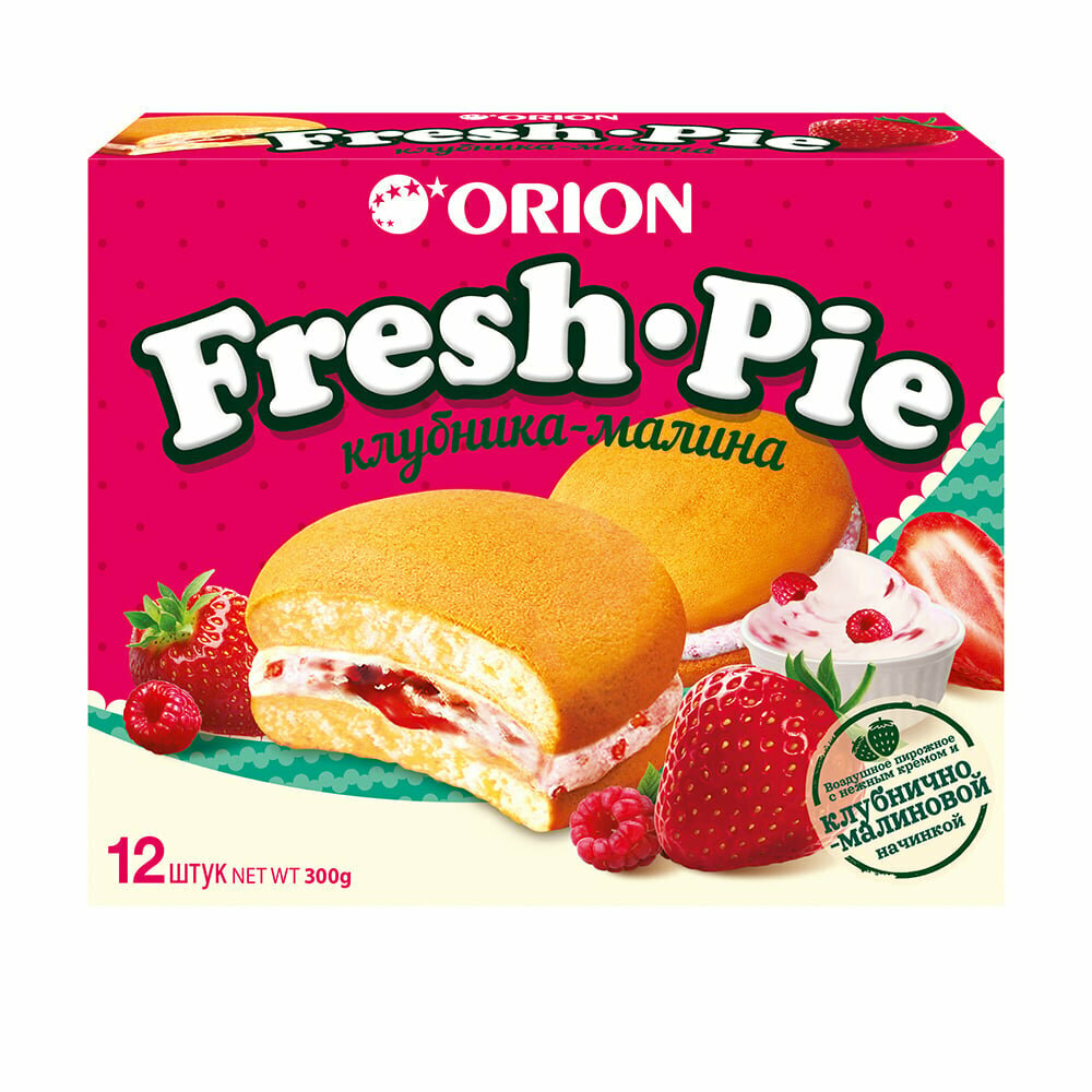 Бисквитное пирожное "Fresh Pie", ORION, 12 шт, 300 г