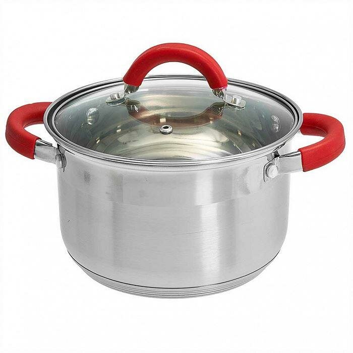 Кастрюля с крышкой WEBBER Profi BE-342/2 4л, 20х12.5см, нержавеющая сталь, стекло