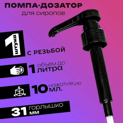 Помпа - дозатор для сиропа черная 10мл 870₽