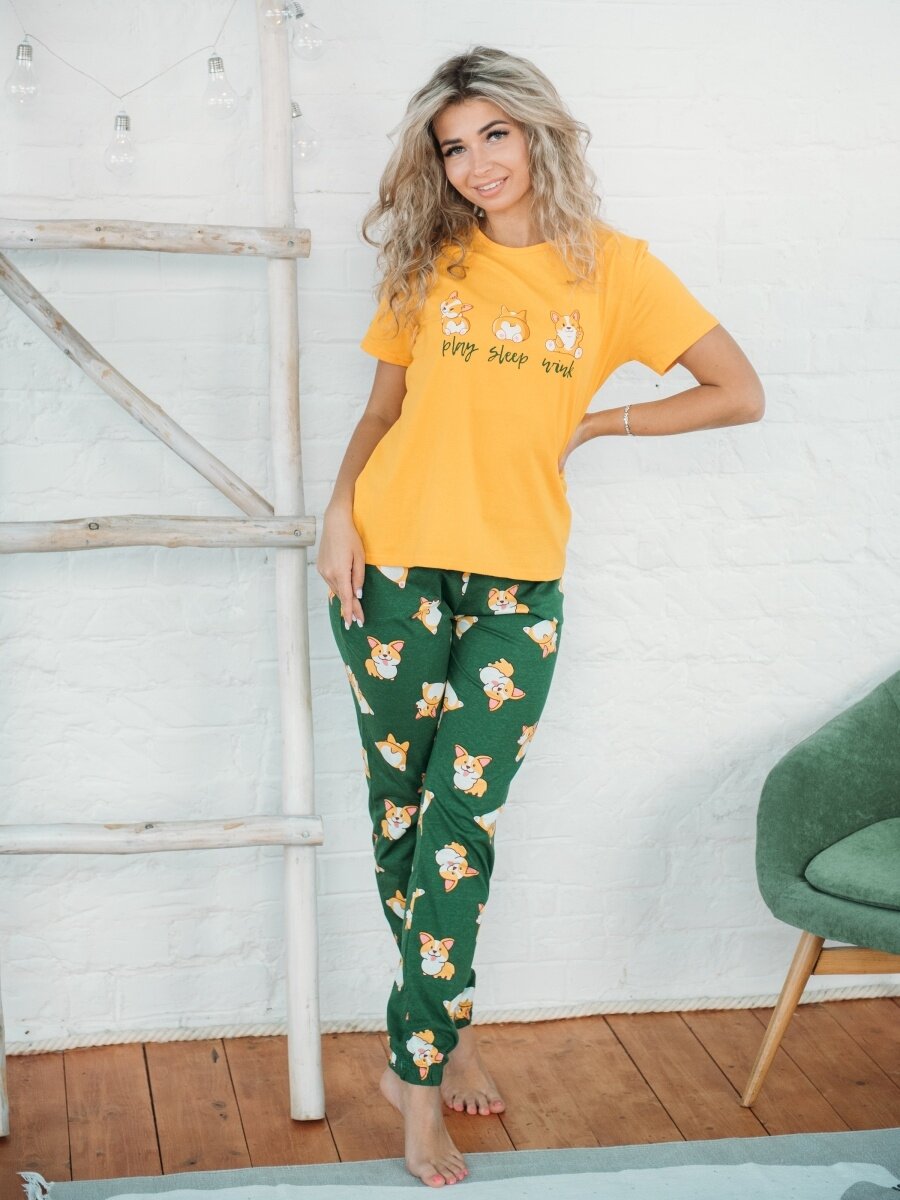 Пижама со штанами Корги комплект домашний - фотография № 5