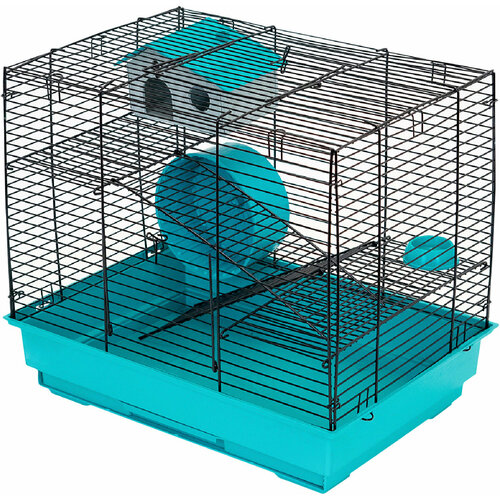 Клетка для мелких грызунов Eco Гоша-2 2 этажа бирюзовая 42 х 30 х 38 см (1 шт) клетка для грызунов 30 23 31 2 этажа укомплектована 1 шт