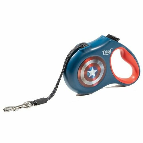 Поводок-рулетка для собак Marvel Капитан Америка M, 5м до 20кг, лента, 11101025 (1 шт) наклейка патч для одежды капитан америка 1