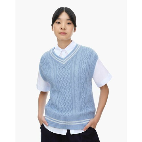 фото Жилет gloria jeans, размер 6-8 лет, голубой