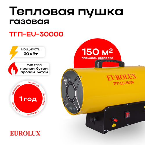 Тепловая газовая пушка ТГП-EU-30000 Eurolux тепловая газовая пушка тгп 20акг ресанта