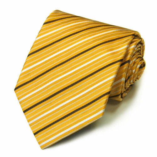 Галстук CELINE, оранжевый желтый галстук атласного плетения с полосками жаккардового плетения celine 825888