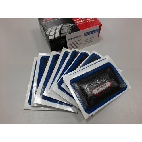 Набор пластырей шиномонтажных 70*114мм 10 шт. X-Tra Seal 11-712A / Набор заплат кордовых для боковых порезов 70*114мм 1 слой корда