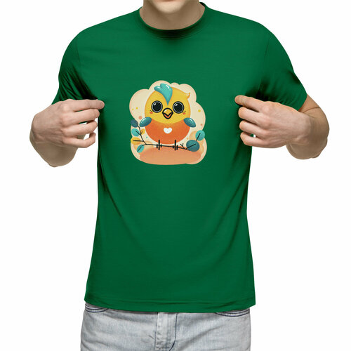 Футболка Us Basic, размер S, зеленый мужская футболка весенняя птичка 2 m желтый