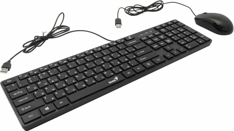 Комплект Genius SlimStar C126, чёрный, USB, клавиатура+мышь 31330007402