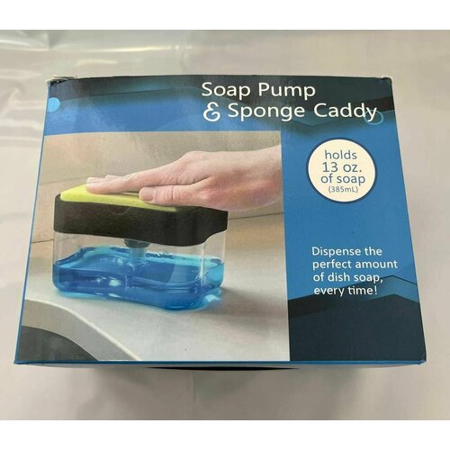 Диспенсер кухонный для моющего средства с губкой (дозатор для кухни)