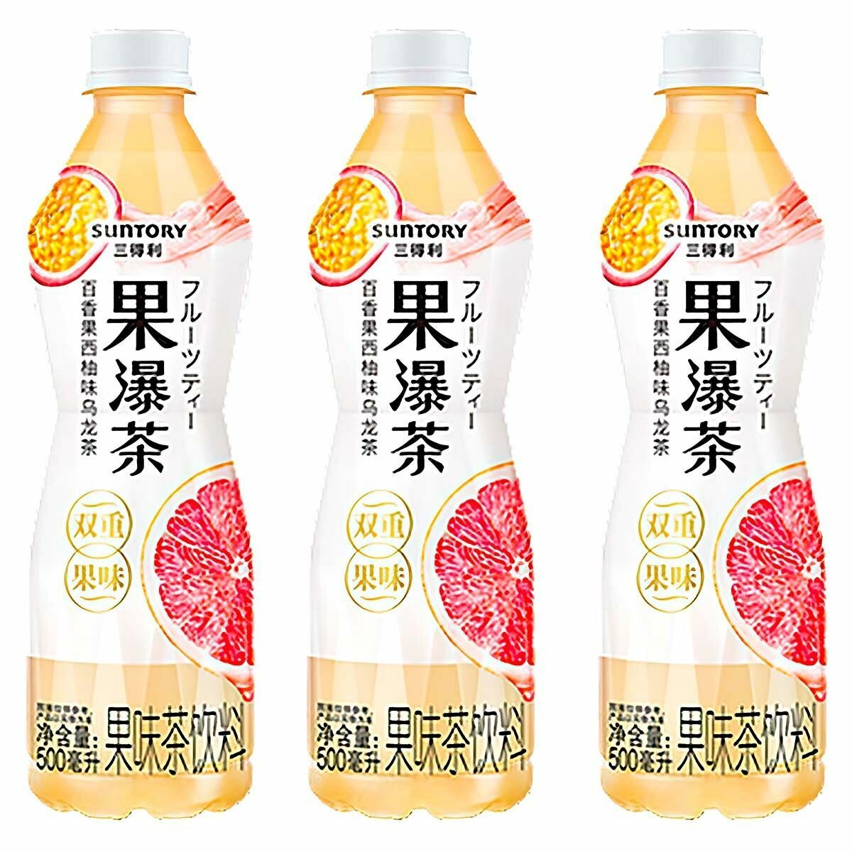 Холодный чай улун Suntory Passion Fruit Grapefruit Oolong Tea со вкусом маракуйи и грейпфрута (Китай), 500 мл (3 шт)