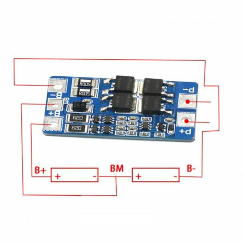 BMS 2S 20A с балансиром HX-2S-JH20