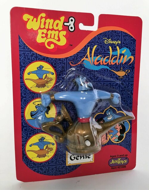 Винтажная фигурка Алладин Disney Aladdin Genie Wind Ems Up NIB Justoys #21006