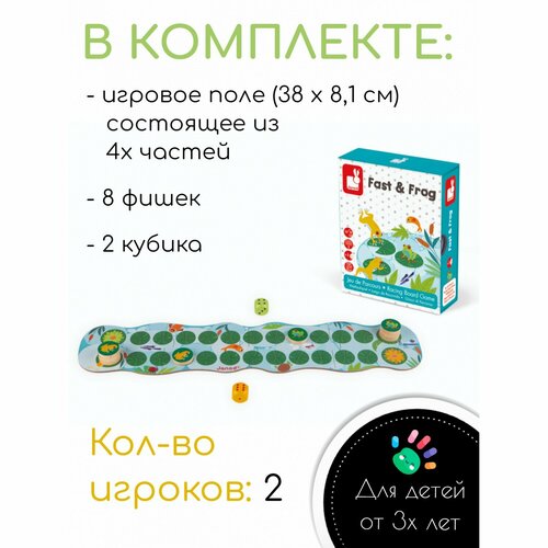 Настольная игра Janod Лягушачьи бега настольная игра janod куриные бега