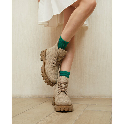 фото Ботинки makfly, зимние, размер 40, бежевый
