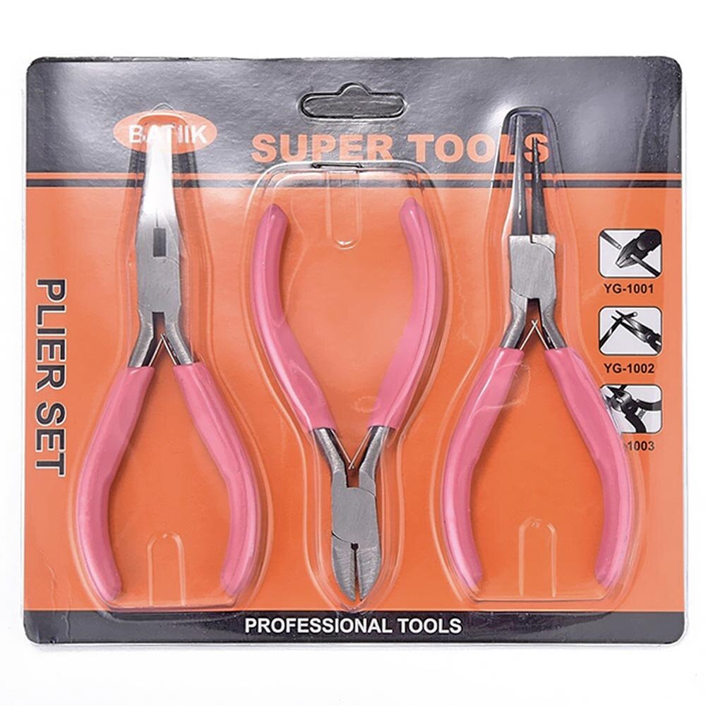 Набор инструментов 0003402 Super Tools розовые ручки (круглогубцы, плоскогубцы, щипцы), цена за 1 шт.