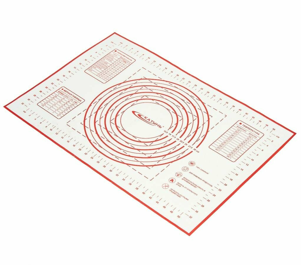 Коврик кулинарный для раскатки теста 60х40см силиконовый