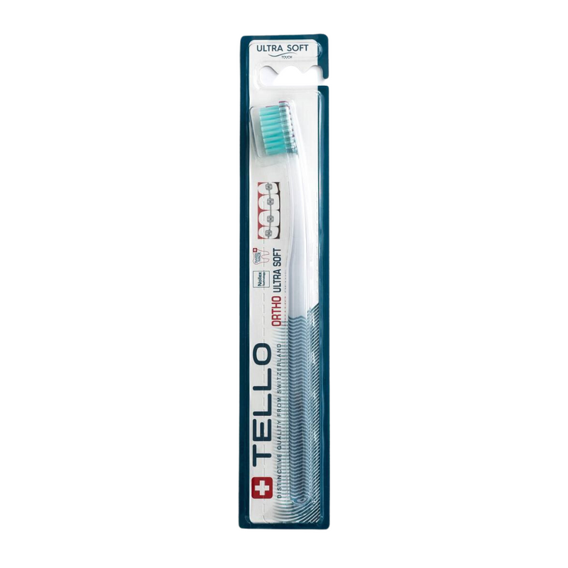 Зубная щетка Tello 4920 ortho ultra soft ортодонтическая, мятная