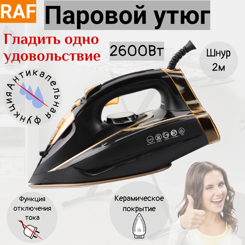 Утюг для одежды RAF R1252G с керамической подошвой 300000₽