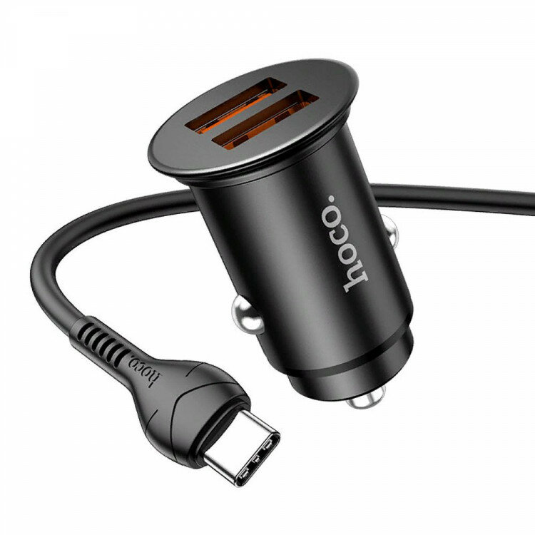 Hoco NZ1 Developer 2xUSB + кабель USB - Type-C Black