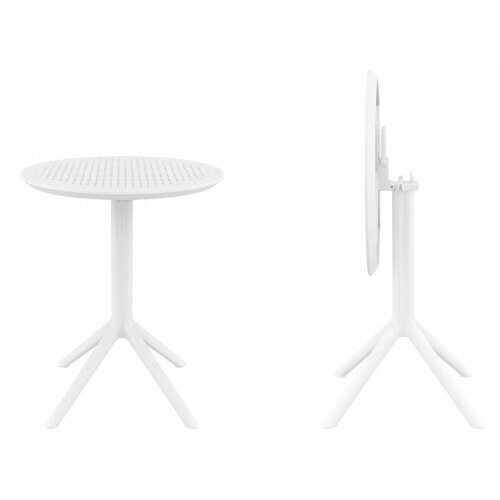 стол складной king camp compact folding table Стол пластиковый складной Siesta Sky Folding Table Ø60 Белый